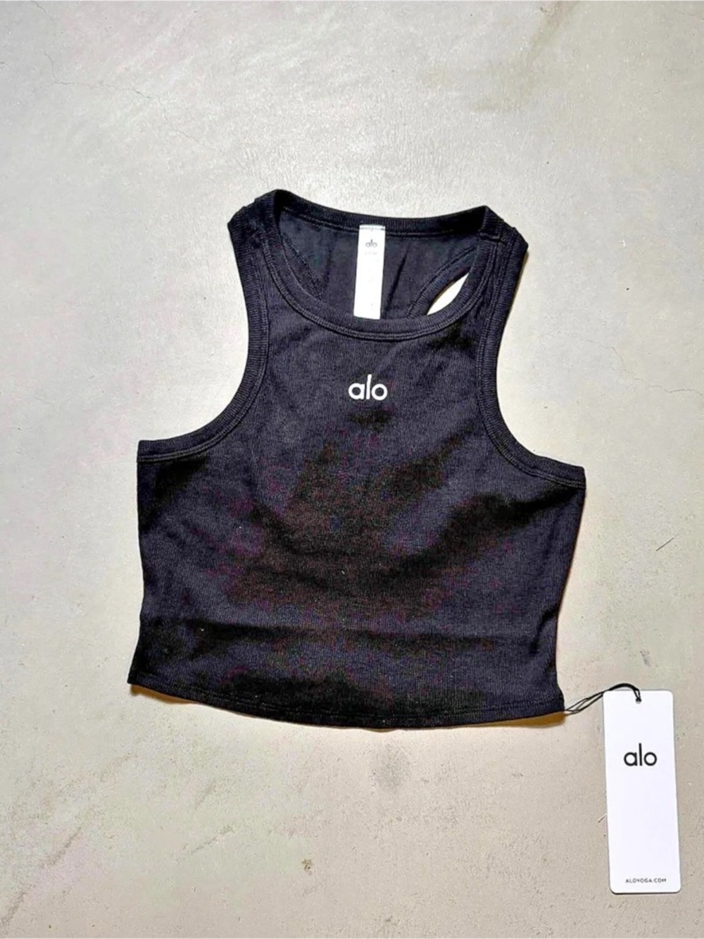 alo Black Crop Tank Size Small NWT